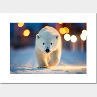 Polar Bear Wildlife Animal On Street Posters and Art